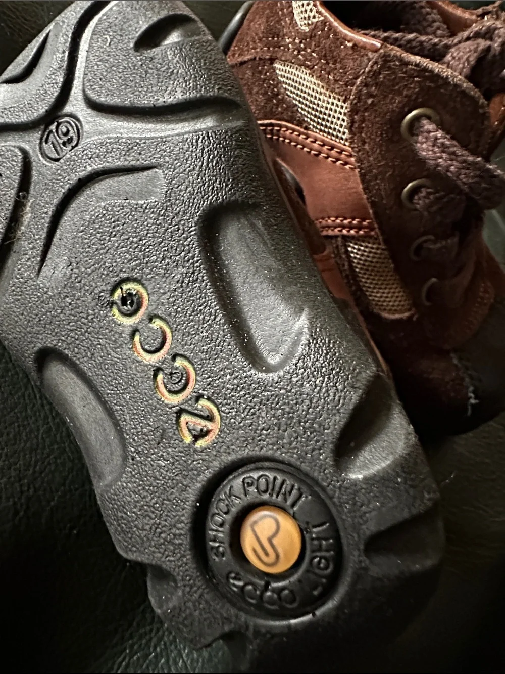 Ecco kids Brown and Orange Suede Lace-Up Sneaker booties